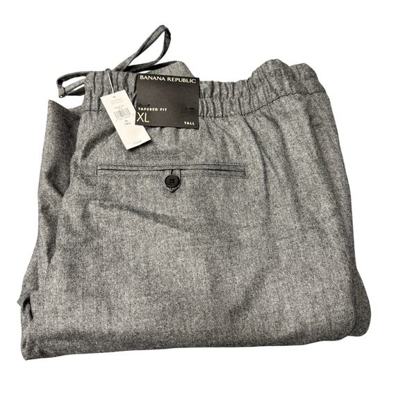 Banana Republic Wool Pants Italian Flannel 120's Tapered Gray Mens XLT NEW